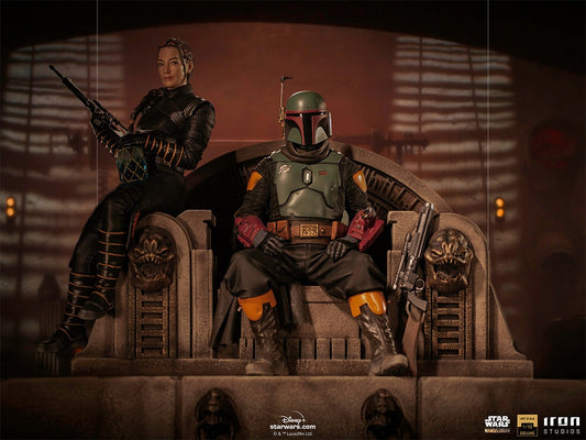 Boba Fett and Fennec Shand on Throne Deluxe - Star Wars: The Mandalorian - Art Scale 1/10 - Iron Studios