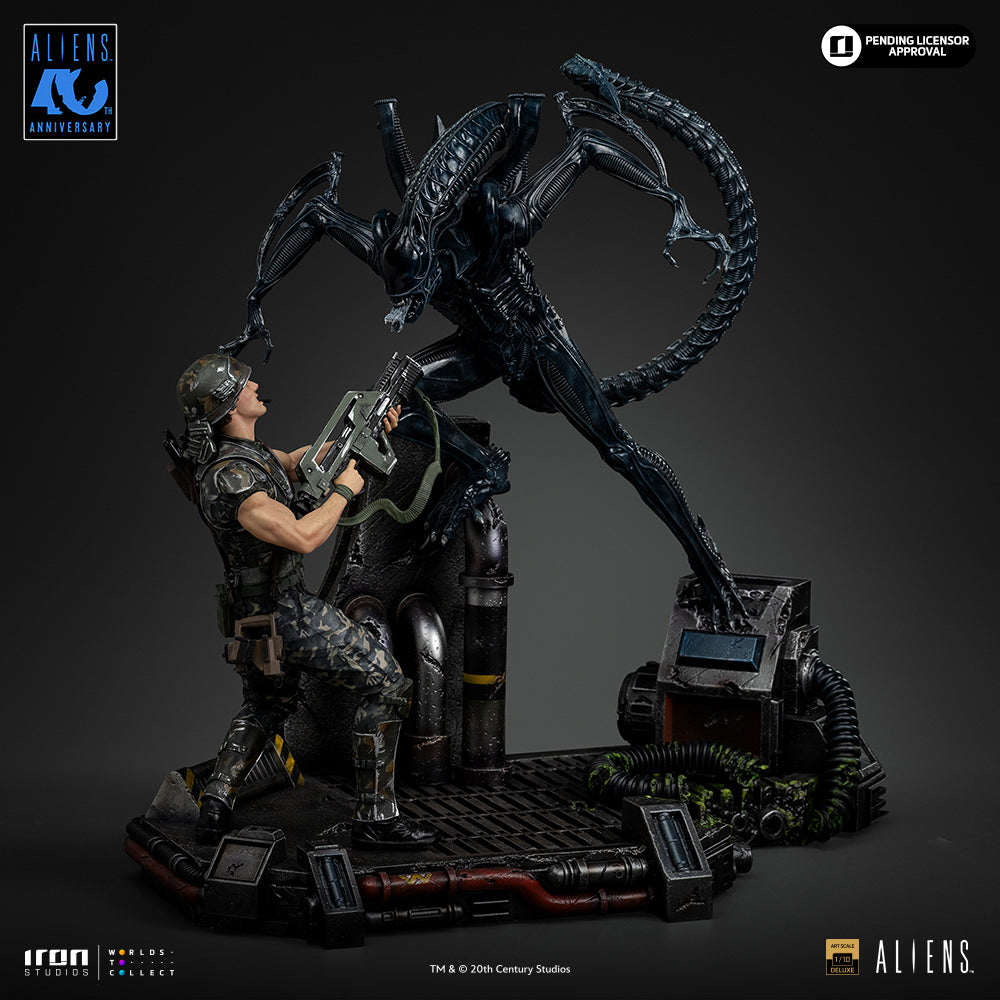 Pre-Order - Statue Alien Xenomorph Warrior vs Corporal Dwayne Hicks - Aliens - Art Scale 1/10 - Iron Studios