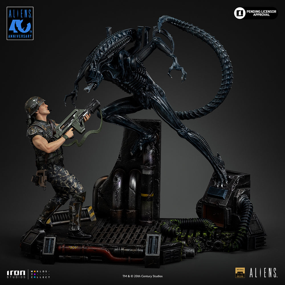 Pre-Order - Statue Alien Xenomorph Warrior vs Corporal Dwayne Hicks - Aliens - Art Scale 1/10 - Iron Studios