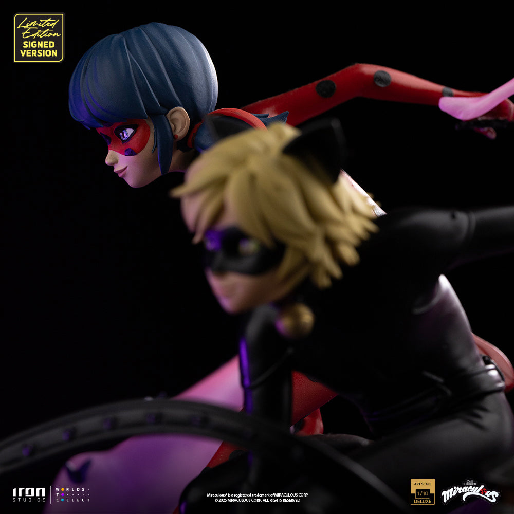 Pre-Order - Statue Ladybug and Cat Noir - Miraculous 10th Anniversary Signed Edition - Deluxe Art Scale 1/10 - Iron Studios