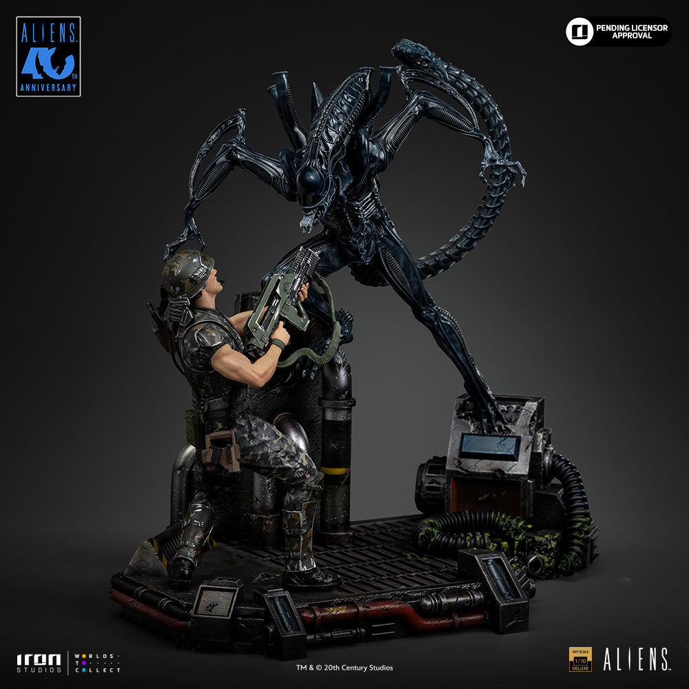 Pre-Order - Statue Alien Xenomorph Warrior vs Corporal Dwayne Hicks - Aliens - Art Scale 1/10 - Iron Studios