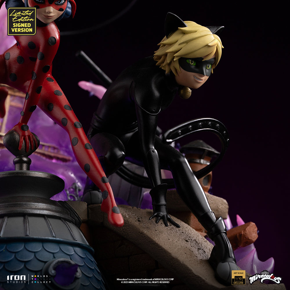 Pre-Order - Statue Ladybug and Cat Noir - Miraculous 10th Anniversary Signed Edition - Deluxe Art Scale 1/10 - Iron Studios