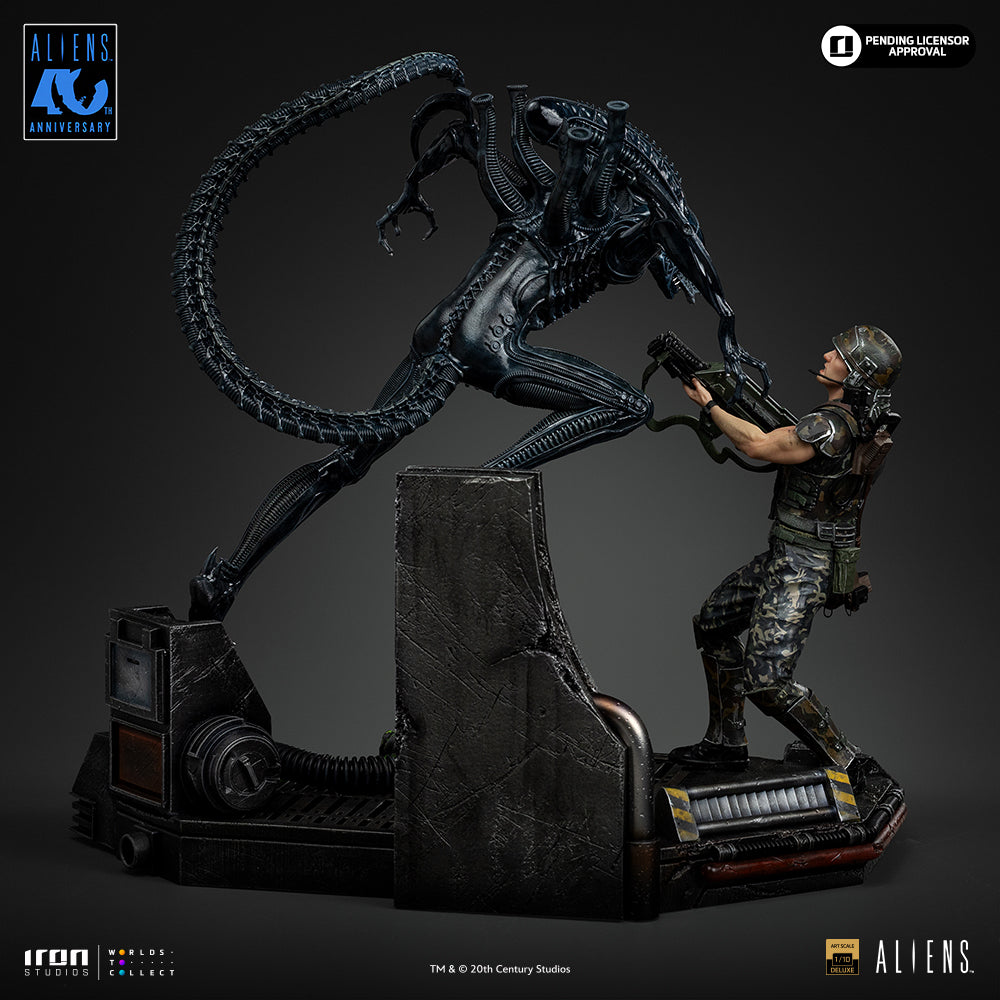 Pre-Order - Statue Alien Xenomorph Warrior vs Corporal Dwayne Hicks - Aliens - Art Scale 1/10 - Iron Studios