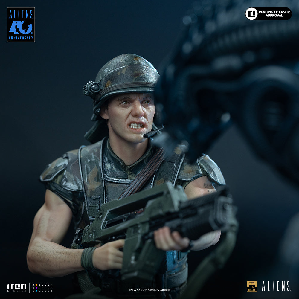 Pre-Order - Statue Alien Xenomorph Warrior vs Corporal Dwayne Hicks - Aliens - Art Scale 1/10 - Iron Studios