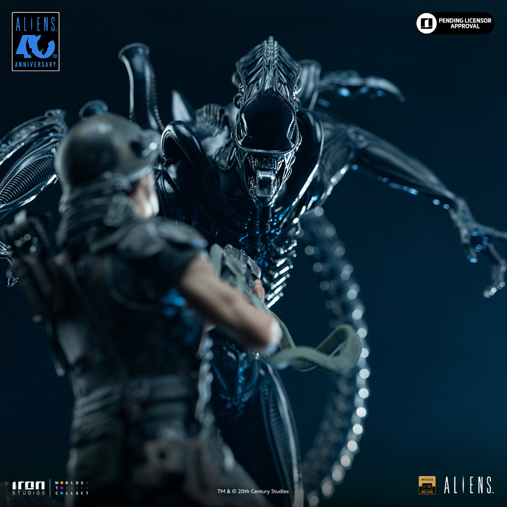 Pre-Order - Statue Alien Xenomorph Warrior vs Corporal Dwayne Hicks - Aliens - Art Scale 1/10 - Iron Studios