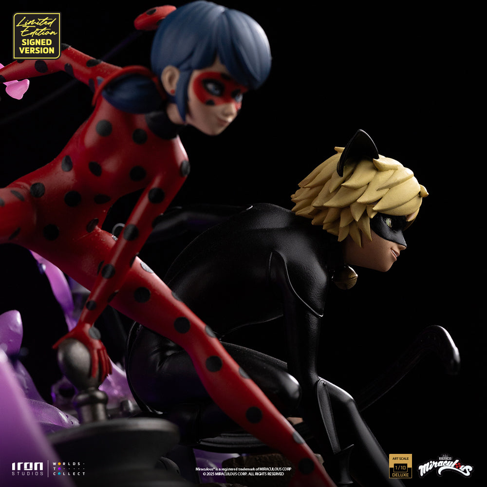 Pre-Order - Statue Ladybug and Cat Noir - Miraculous 10th Anniversary Signed Edition - Deluxe Art Scale 1/10 - Iron Studios