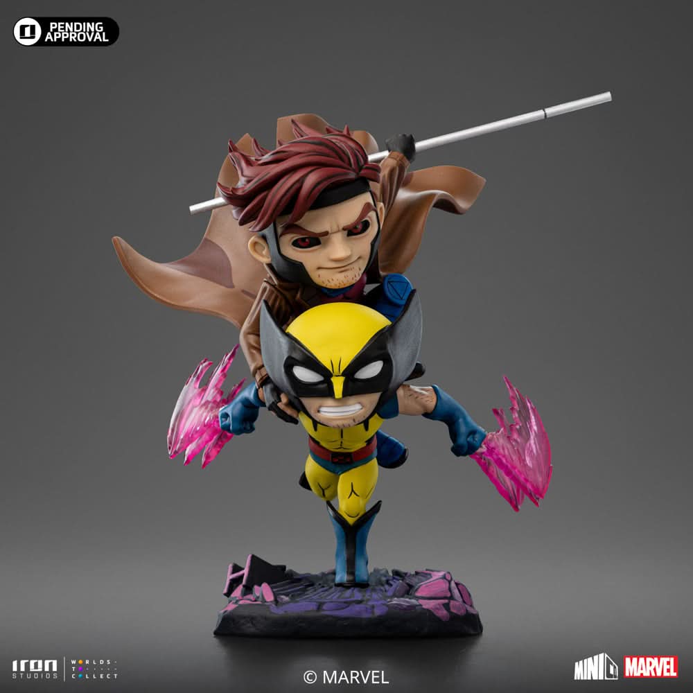 Statue Gambit and Wolverine - X-Men 97 - MiniCo - Iron Studios