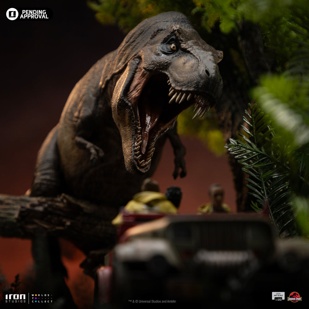 Statue T-Rex Chase - Jurassic Park - Demi Art Scale 1/20 - Iron Studios