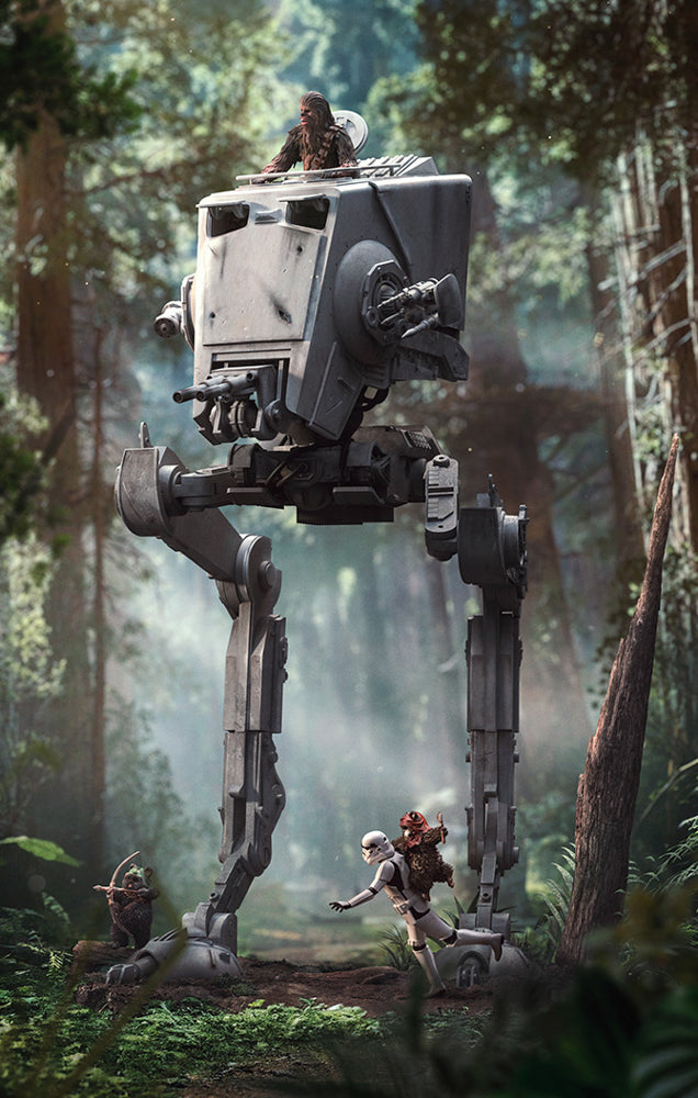 Statue AT-ST and Chewbacca - Star Wars - Demi Art Scale 1/20 - Iron Studios
