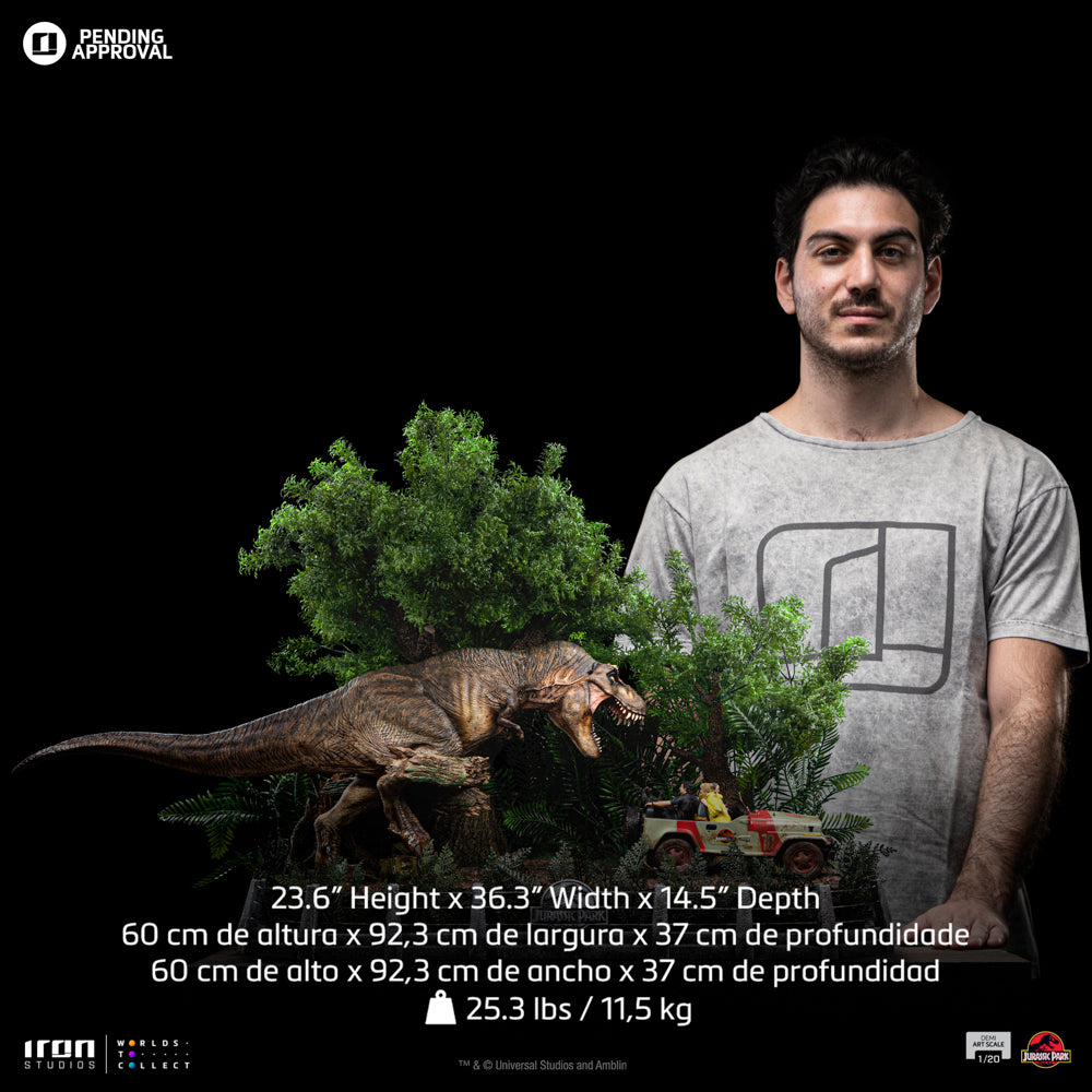 Statue T-Rex Chase - Jurassic Park - Demi Art Scale 1/20 - Iron Studios