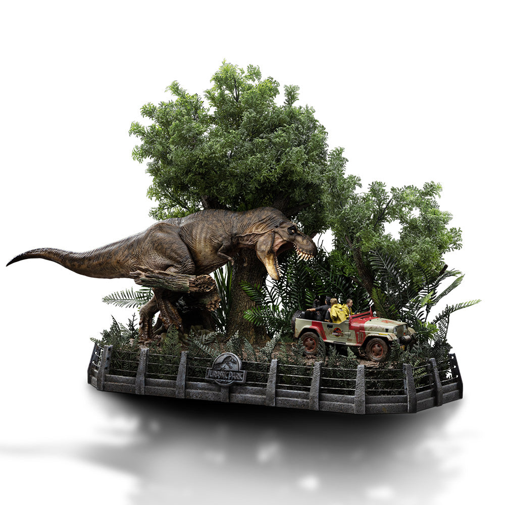 Statue T-Rex Chase - Jurassic Park - Demi Art Scale 1/20 - Iron Studios