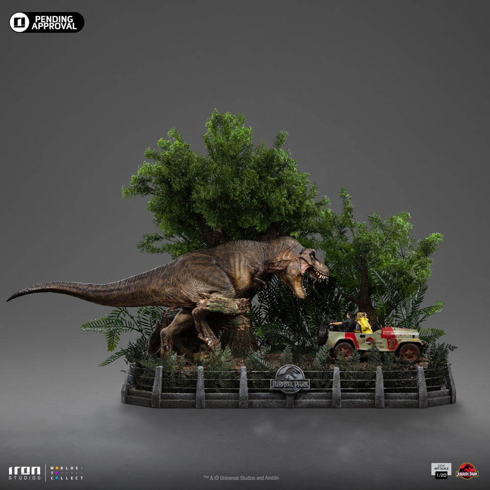 Statue T-Rex Chase - Jurassic Park - Demi Art Scale 1/20 - Iron Studios