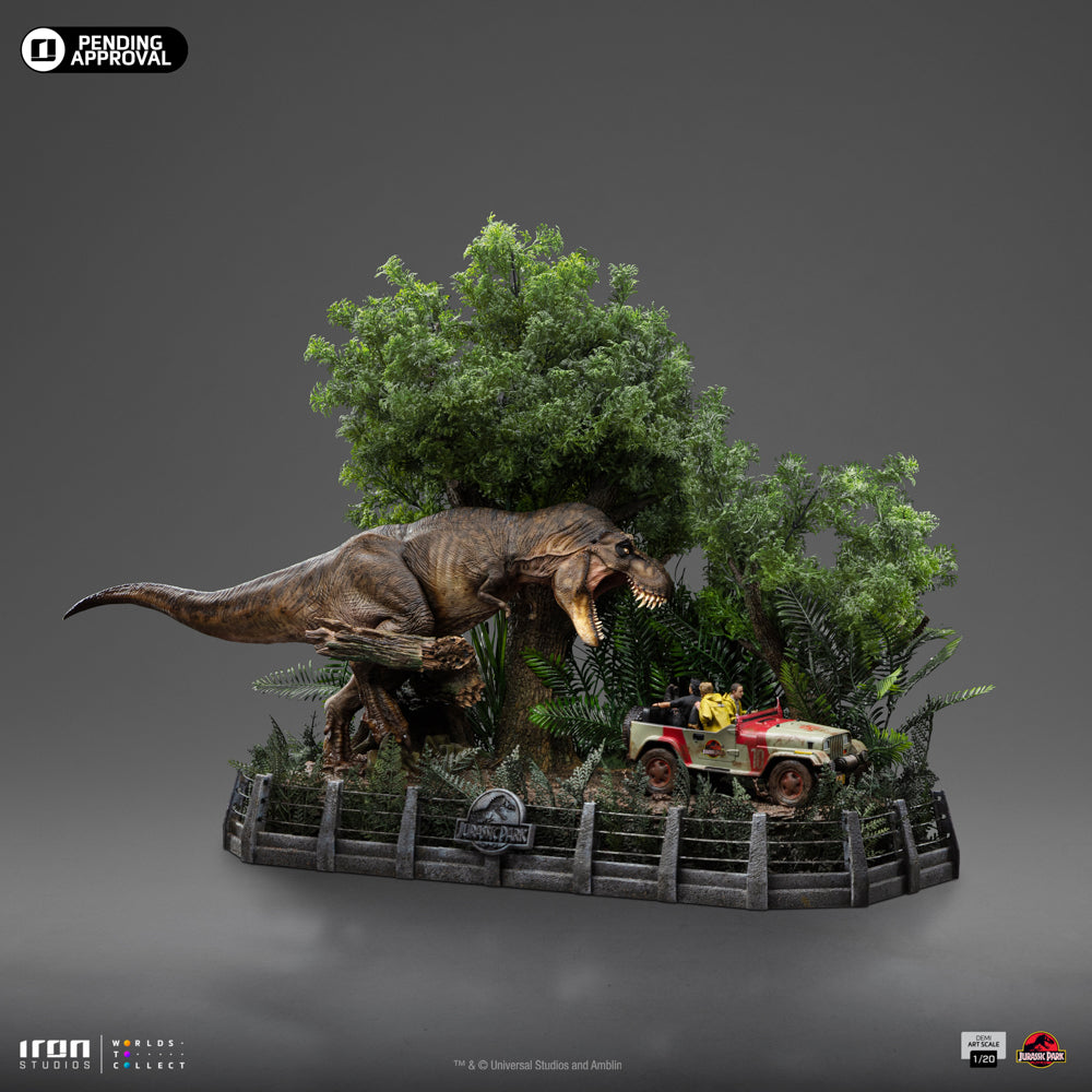 Statue T-Rex Chase - Jurassic Park - Demi Art Scale 1/20 - Iron Studios