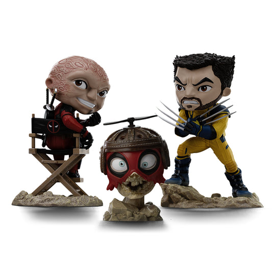 Statue Deadpool, Wolverine and Headpool (Unmasked Version)  Deadpool & Wolverine  Minico  Iron Studios