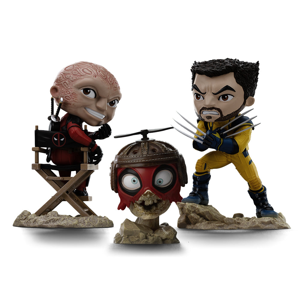 Statue Deadpool, Wolverine and Headpool (Unmasked Version)  Deadpool & Wolverine  Minico  Iron Studios