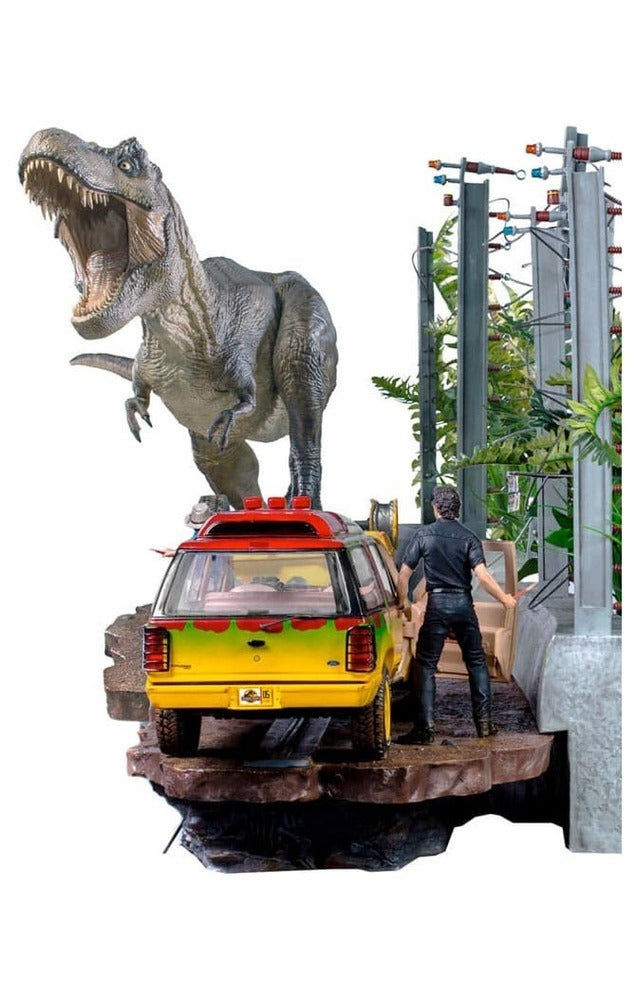 Statue T-Rex Attack - BDS - Art Scale - 1/10 - Jurassic Park - Set A/B - Iron Studios