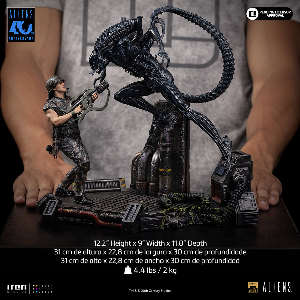 Pre-Order - Statue Alien Xenomorph Warrior vs Corporal Dwayne Hicks - Aliens - Art Scale 1/10 - Iron Studios