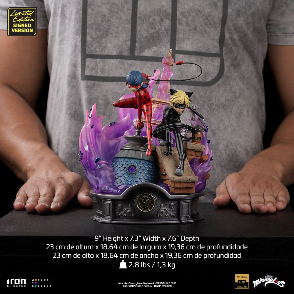 Pre-Order - Statue Ladybug and Cat Noir - Miraculous 10th Anniversary Signed Edition - Deluxe Art Scale 1/10 - Iron Studios