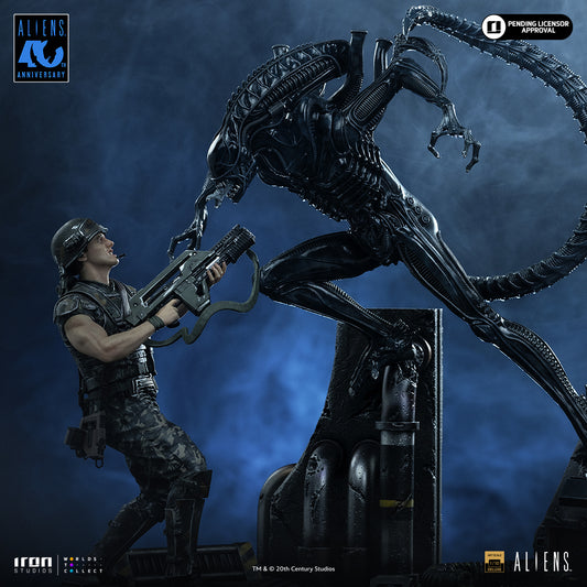 Pre-Order - Statue Alien Xenomorph Warrior vs Corporal Dwayne Hicks - Aliens - Art Scale 1/10 - Iron Studios