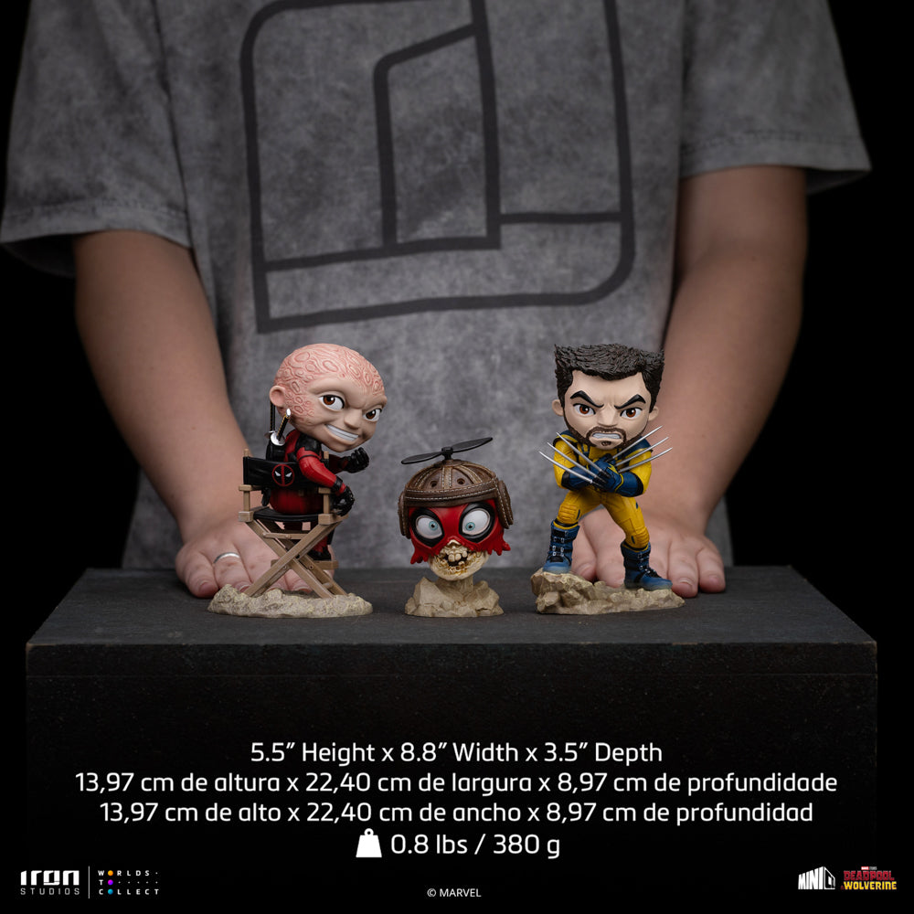 Statue Deadpool, Wolverine and Headpool  Deadpool & Wolverine  Minico  Iron Studios