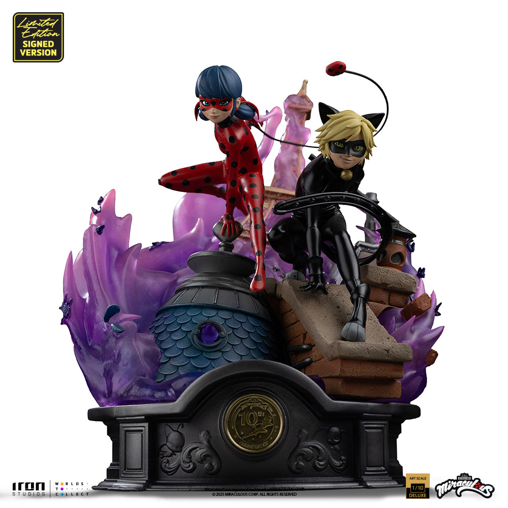 Pre-Order - Statue Ladybug and Cat Noir - Miraculous 10th Anniversary Signed Edition - Deluxe Art Scale 1/10 - Iron Studios